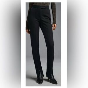 MAEVE Anthropology Women’s Black  Slim Front Flare Zip Ankle Ponte Pant Size 8